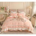 Korean Princess Wind Lolita 4-piece Spring and Autumn Dormitory Bedding Sheet and Quilt Cover Roman Cotton All Season Bedding Wholesale 