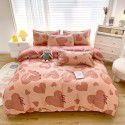 Plant cashmere four piece bed sheet and quilt cover three piece gift group purchase wholesale factory direct sale aloe cotton four piece set 