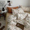 Ins small fresh retro small floral cotton four piece set cotton three piece set bed sheet quilt cover bedding wholesale 