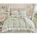 Korean Princess Wind Lolita 4-piece Spring and Autumn Dormitory Bedding Sheet and Quilt Cover Roman Cotton All Season Bedding Wholesale 