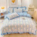 Korean version small fresh milk velvet four piece winter new princess style plush thickened sheets and quilt covers wholesale manufacturer