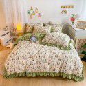 Korean version small fresh milk velvet four piece winter new princess style plush thickened sheets and quilt covers wholesale manufacturer