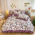 Korean version small fresh milk velvet four piece winter new princess style plush thickened sheets and quilt covers wholesale manufacturer