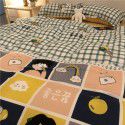 Factory direct sale cow black and white spot wash cotton four piece set ins simple nordic quilt cover 1.8 bed sheet for bed 