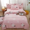 Nordic simple heart-shaped cotton 4-piece set 1.8m bedding, cotton quilt cover, bed sheet, 3-piece set for student dormitory 