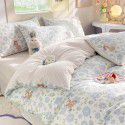 Mengjiuran Small Fresh Cotton 4-Piece Set Autumn and Winter Cotton 3-Piece Dormitory Bedding Sheet, Quilt Cover and Fitted Sheet Wholesale