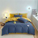 New Four Piece Set Four Season Student Three Piece Set Solid Color Fitted Sheet Double Duvet Cover 