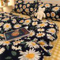 Factory direct sale cow black and white spot wash cotton four piece set ins simple nordic quilt cover 1.8 bed sheet for bed 