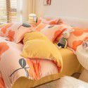 Winter four piece milk velvet thickened warm small fresh flannel quilt cover bedspread bedding live wholesale 