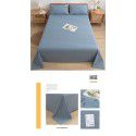 Japanese 100% cotton washable cotton bed sheet single piece summer cotton single dormitory quilt sheet plaid pillow case three piece set 