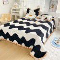 Autumn and winter thickened milk velvet bed cover quilted warm bed sheet crystal velvet blanket machine washable one hair substitute 