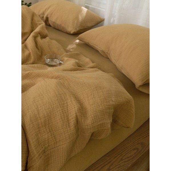 Export three ply gauze four piece set of pure cotton cotton nude bed sheet quilt cover spring and autumn simple bedding 