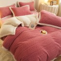 Winter taff cashmere four piece set solid thickened warm bed sheet quilt cover double-sided A cashmere simple bed 