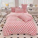 Milk velvet four piece set checkerboard thickened warm bed sheet Fitted sheet Bedding set One piece wholesale 