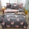 Nordic simple heart-shaped cotton 4-piece set 1.8m bedding, cotton quilt cover, bed sheet, 3-piece set for student dormitory 