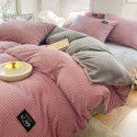 Flannel 4-piece winter milk velvet coral velvet double-sided plush quilt cover magic crystal velvet bedspread 3-piece set 