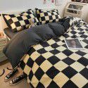 Factory direct selling bedding all cotton matted four piece square bed sheet quilt cover three piece simple ins kit 