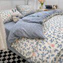 Wholesale of all cotton small fresh four piece sets of single and double student dormitories, all cotton printed sheets, quilt covers, gifts, three piece sets 