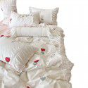 Korean/ins Tulip Bed Skirt 4pc Set Autumn and Winter French Lace Little Flowers Bedding Sheet Cover 3pc Set Wholesale 