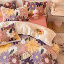 Ins Winter Milk Wool 4-Piece Rabbit Wool Quilt Cover Sheet Pastoral Warm Upset Double Sided Wool Bedding 4 