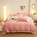 Winter taff cashmere four piece set solid thickened warm bed sheet quilt cover double-sided A cashmere simple bed 