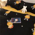 Factory direct sale cow black and white spot wash cotton four piece set ins simple nordic quilt cover 1.8 bed sheet for bed 