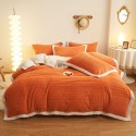 Winter taff cashmere four piece set solid thickened warm bed sheet quilt cover double-sided A cashmere simple bed 