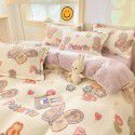 Milk velvet winter warm Farai velvet 4-piece set thickened coral velvet female bedding double-sided velvet quilt cover sheet 