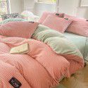 Flannel 4-piece winter milk velvet coral velvet double-sided plush quilt cover magic crystal velvet bedspread 3-piece set 