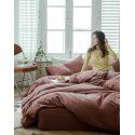 Liangpin Tianzhu Cotton 4-piece set Japanese style solid color printed knitting cotton stripe 1.51.8m bed goods wholesale and distribution 