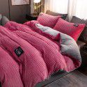 Flannel 4-piece winter milk velvet coral velvet double-sided plush quilt cover magic crystal velvet bedspread 3-piece set 