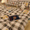 Factory direct sale cow black and white spot wash cotton four piece set ins simple nordic quilt cover 1.8 bed sheet for bed 