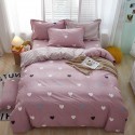 Nordic simple heart-shaped cotton 4-piece set 1.8m bedding, cotton quilt cover, bed sheet, 3-piece set for student dormitory 