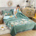 Autumn and winter thickened milk velvet bed cover quilted warm bed sheet crystal velvet blanket machine washable one hair substitute 