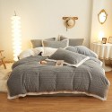 Winter taff cashmere four piece set solid thickened warm bed sheet quilt cover double-sided A cashmere simple bed 