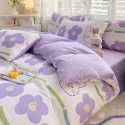 Mengjiuran Small Fresh Cotton 4-Piece Set Autumn and Winter Cotton 3-Piece Dormitory Bedding Sheet, Quilt Cover and Fitted Sheet Wholesale