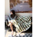 Black and white checkerboard blanket lamb cashmere bed sheet quilt cover thickened cover sofa blanket step into wholesale bedding 