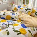 Ins style pure cotton bedding four piece set 100 cotton cartoon dormitory bed sheet three piece set children's fitted sheet quilt cover 