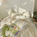 Korean/ins Tulip Bed Skirt 4pc Set Autumn and Winter French Lace Little Flowers Bedding Sheet Cover 3pc Set Wholesale 