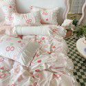 Korean/ins Tulip Bed Skirt 4pc Set Autumn and Winter French Lace Little Flowers Bedding Sheet Cover 3pc Set Wholesale 