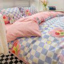 Wholesale of all cotton small fresh four piece sets of single and double student dormitories, all cotton printed sheets, quilt covers, gifts, three piece sets 