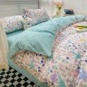 Wholesale of all cotton small fresh four piece sets of single and double student dormitories, all cotton printed sheets, quilt covers, gifts, three piece sets 