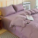 Ins style simple four piece set solid color washed cotton student dormitory three piece bed sheet quilt cover bedding wholesale 