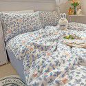 Ins small fresh pure cotton four piece set 60s thread cotton small flower bed sheet fitted sheet quilt cover bedding wholesale