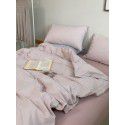 Wuyin New All Cotton Washed Cotton Four Piece Set Simple All Cotton Bedding Cover Sheet Fitted Sheet Wholesale by Manufacturers