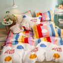 Spring and autumn bed four piece set summer sheet quilt cover Nordic quilt cover student dormitory bed three piece single bed 