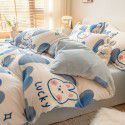 Winter four piece milk velvet thickened warm small fresh flannel quilt cover bedspread bedding live wholesale 