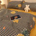 Factory direct sale cow black and white spot wash cotton four piece set ins simple nordic quilt cover 1.8 bed sheet for bed 