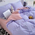 Simple Cure Pure Color Printing Free Wash Cotton 4-Piece Fitted Sheet Bed Student Dormitory Pure Cotton Flat Cover 