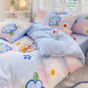 Mengjiuran Small Fresh Cotton 4-Piece Set Autumn and Winter Cotton 3-Piece Dormitory Bedding Sheet, Quilt Cover and Fitted Sheet Wholesale